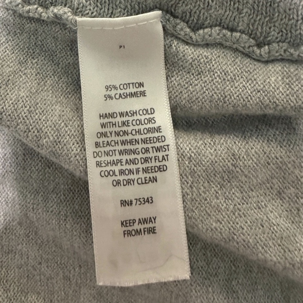 Tahari Womens Gray Cotton Cashmere Textured Open Front Longline Cardigan Size S - Picture 6 of 7